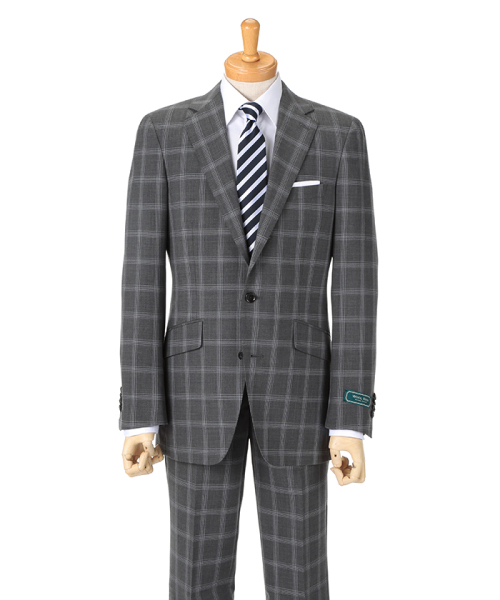 柔らかな色合いに印象的なチェック柄のスーツは細身のスタイルでかっこよく決めて H Ms2310 メンズファッション 阪急百貨店公式通販 阪急 Men S Online Store