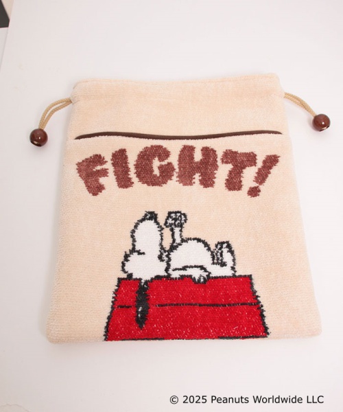 Peanuts LIFE&TIMES/フェイラー】巾着ポーチ ドッグハウス Peanuts LIFE&TIMES/フェイラー】巾着ポーチ ドッグハウス