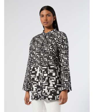 ストレッチ コットン プリント シャツ