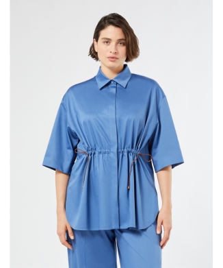 ストレッチ コットン サテン チュニック