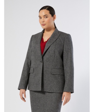 ウール ブレンド ドネガル ジャケット