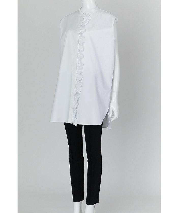 ノースリーブフロントフリルコットンブラウス(P25DB002)｜阪急百貨店