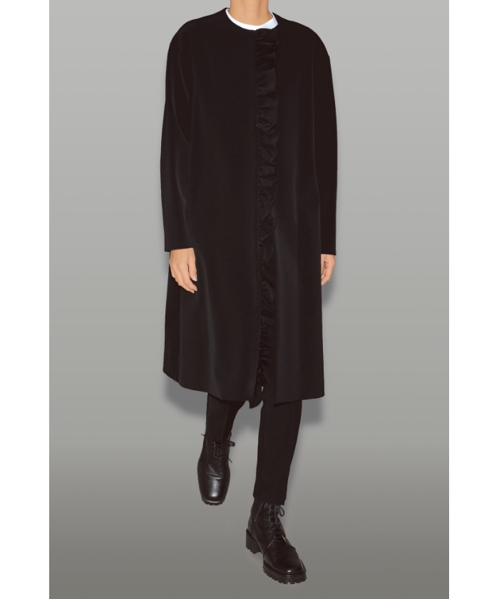 ブラック フロントラッフルコート フロントラッフルコート(P25DB011)｜阪急百貨店公式通販サイト｜阪急