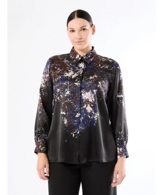 シルク サテン シャツ