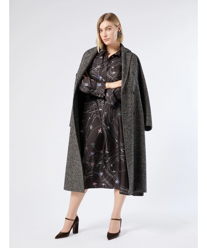 MARINA RINALDI 50サイズ　シルク混　黒　ドレス　ワンピース シルク ツイル ドレス(P25NB008)｜阪急百貨店公式通販サイト｜阪急