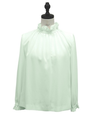 ギャザーフリルブラウス(ミントグリーン)
