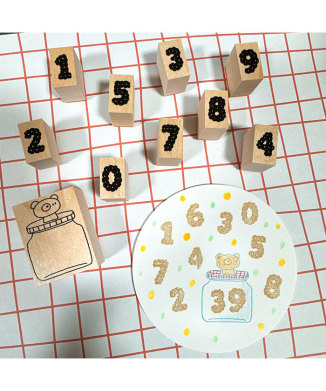 【あいの紙ものやさん】お菓子な数字スタンプセット