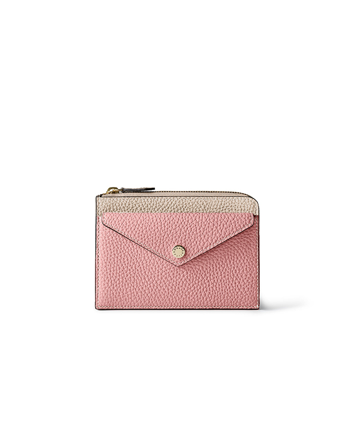 エンベロープ ミニジップ ウォレット シュリンクレザー(W25NJ016