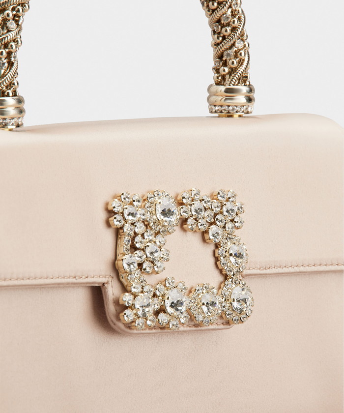 パリ発【Roger Vivier】ジュエルバックル サテン クラッチバッグ パリ発【Roger Vivier】ジュエルバックル サテン クラッチバッグ