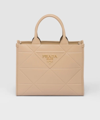 PRADA】プラダ『シンボル トップステッチ レザー スモールバッグ