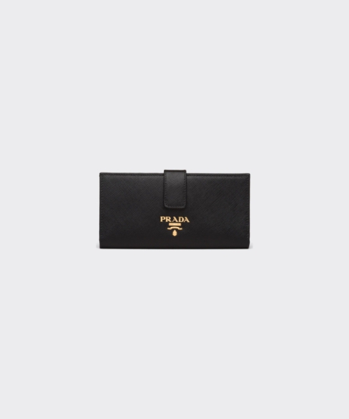 PRADA サフィアーノマルチカラー 財布 ブラック/ピンク TU PRADA サフィアーノマルチカラー 財布 ブラック/ピンク TU