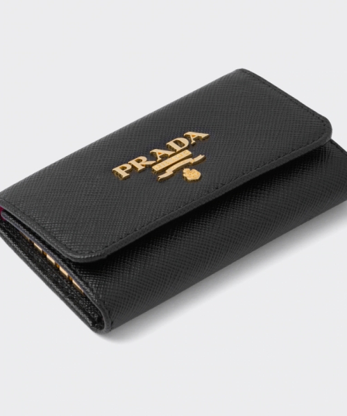 【ともぽん】キーケース(PRADA) ブラック サフィアーノトライアングル キーケース | PRADA