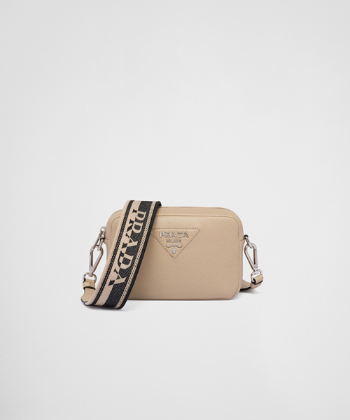 PRADA レザー ショルダーバッグ サンド TU PRADA レザー ショルダーバッグ サンド TU