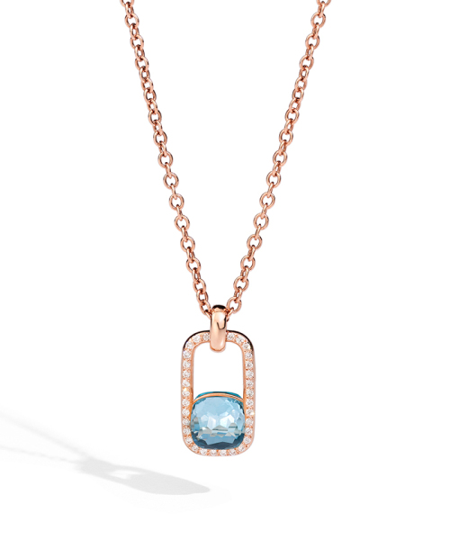 POMELATO 「イゾラ」ネックレス ローズゴールド・ダイヤモンド・アクアマリン 42 POMELATO 「イゾラ」ネックレス ローズゴールド・ダイヤモンド・アクアマリン 42