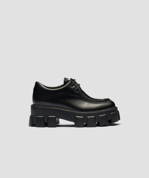 極美品　PRADA モノリス ブラッシュドレザー レースアップ シューズ 楽天市場】PRADA プラダ モノリスブラッシュドレザーレース