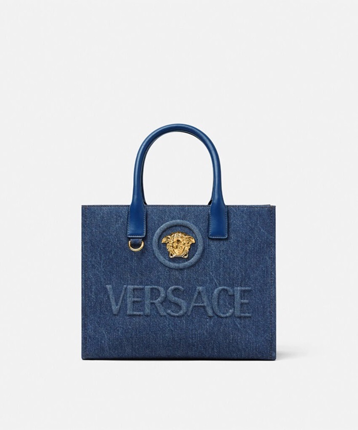 【VERSACE】 ヴェルサーチェ メドゥーサ トートバッグ 関送込 ラ メドゥーサ デニム スモール トート バッグ(X244A053)｜阪急