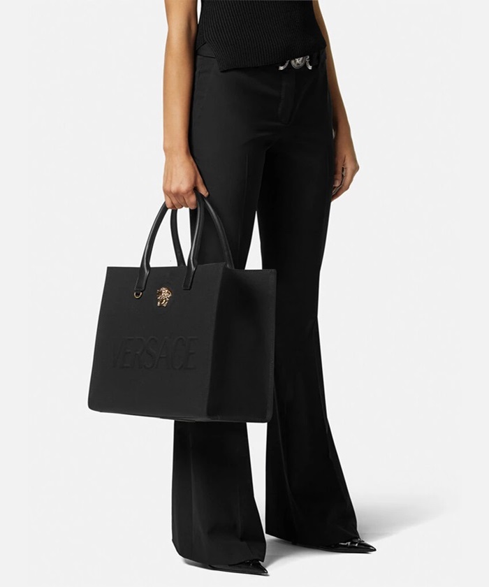 【VERSACE】ラ メドゥーサ キャンバス トート バッグ ラ メドゥーサ スモール キャンバス トート バッグ ベージュ