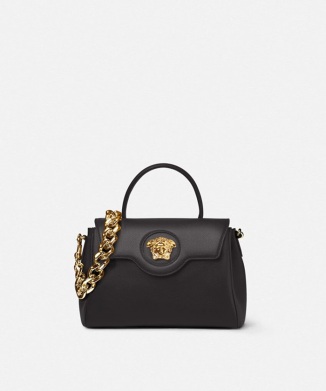 【VERSACE】スモール ラ メドゥーサ キャンバス ショッパー ラ メドゥーサ スモール キャンバス トート バッグ ブラック