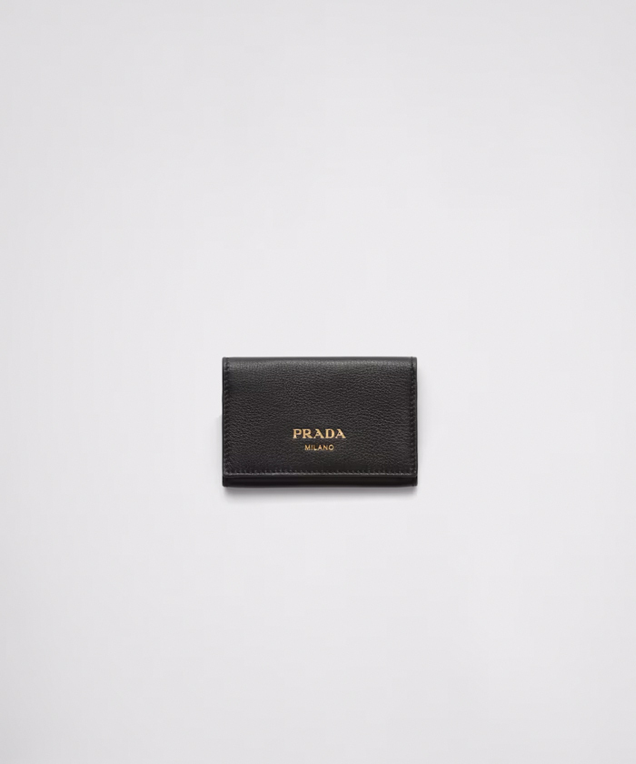 ★PRADA[プラダ] ファスナー付き レザーカードケース★ ダークブラウン ファスナー付レザーカードケース | PRADA