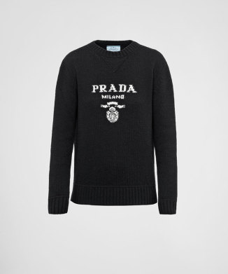 PRADAロゴ ウール クルーネック セーター