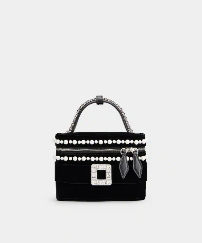 Roger vivier ベルベットのバニティーバッグ 関税送料込み トレ ヴィヴィエ ヴァニティ ベルベット バッグ マイクロ