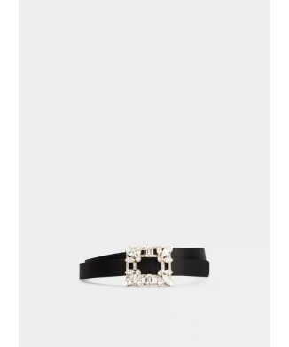 ■Roger Vivier■ RV ブーケ ストラス バックル レザーベルト RV ブーケ ストラス パール バックル サテン ベルト(X22OG042