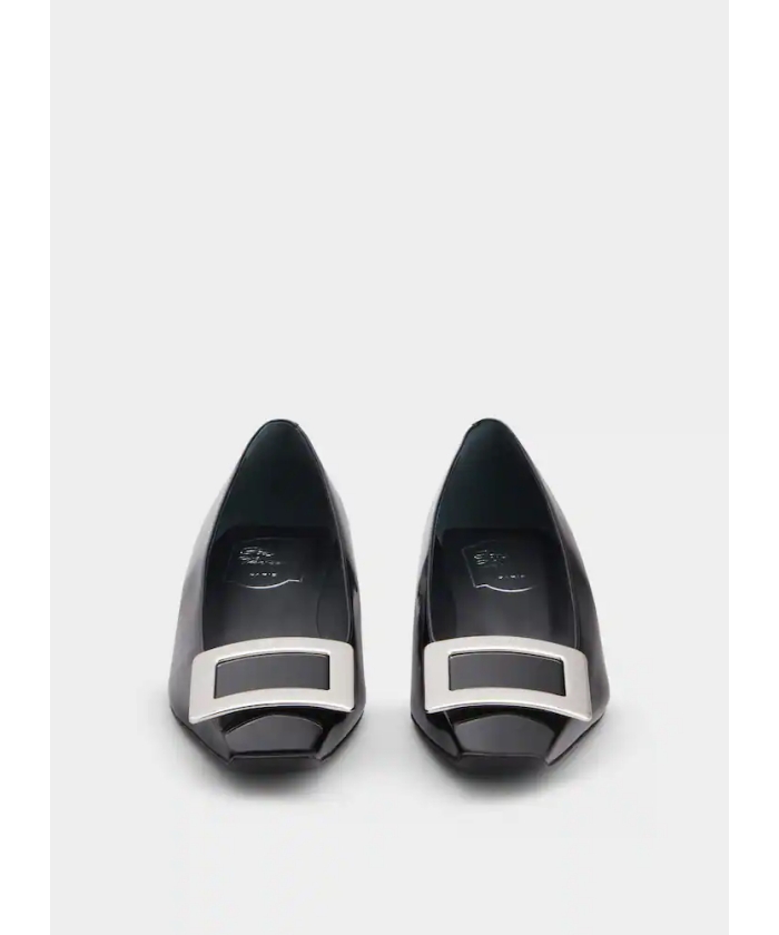 関税込★VIP価格【Roger Vivier】パテントレザー バレリーナ ブラック Woman ベル ヴィヴィエ パテントレザー バレリーナ