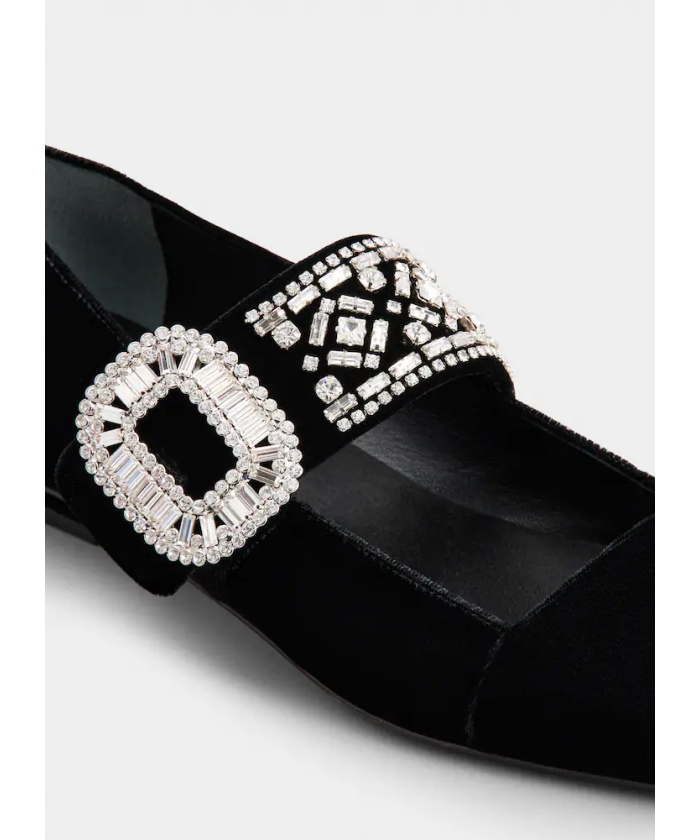 [Roger Vivier]ベルベットのアンクルストラップバレリーナ Roger Vivier]ベルベットのアンクルストラップバレリーナ (Roger