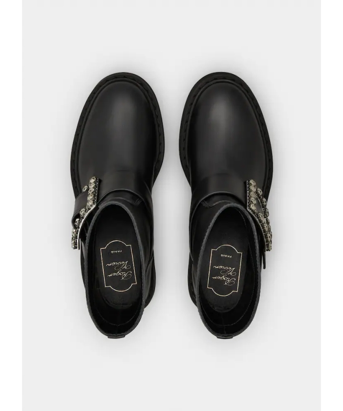 ROGER VIVIER VIV ヴィヴ レンジャー レザーバイカー ブーティ ヴィヴ レンジャー レザー バイカー ブーティ(X24DC176)｜阪急
