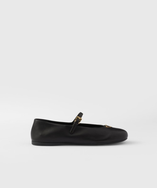 PRADA ナッパレザー バレリーナ ブラック 37 PRADA ナッパレザー バレリーナ ブラック 37