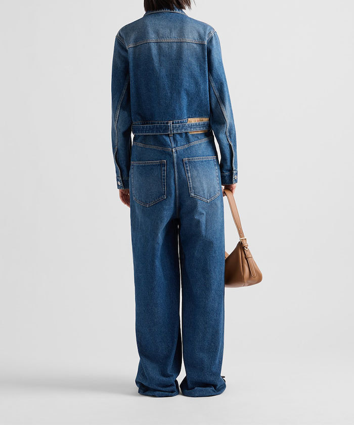 【24AW】デニム ジャンプスーツ ◆プラダ◆人気 24AW】デニム ジャンプスーツ ◇プラダ◇人気