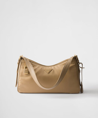 プラダ エメ パドロック付 ラージ Re-Nylon xレザー ショルダーバッグ