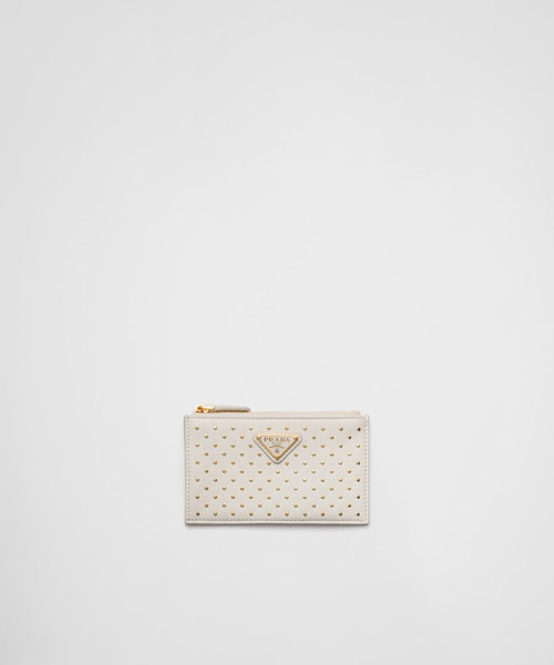 PRADA スタッズドレザー カードケース ホワイト TU PRADA スタッズドレザー カードケース ホワイト TU