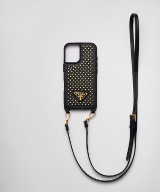 【PRADA】装飾されたレザーの携帯電話ケース PRADA プラダ 2ZH126 053 サフィアーノレザー スマートフォン