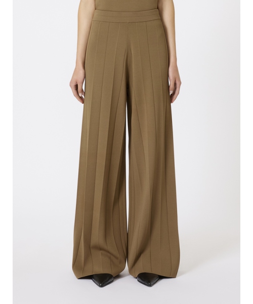 MaxMara ［ラーマ］ビスコース ブレンド クレープ ニット パンツ HAZELNUT BROWN M