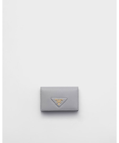 PRADA レザー カードケース ライトグレー TU PRADA レザー カードケース ライトグレー TU