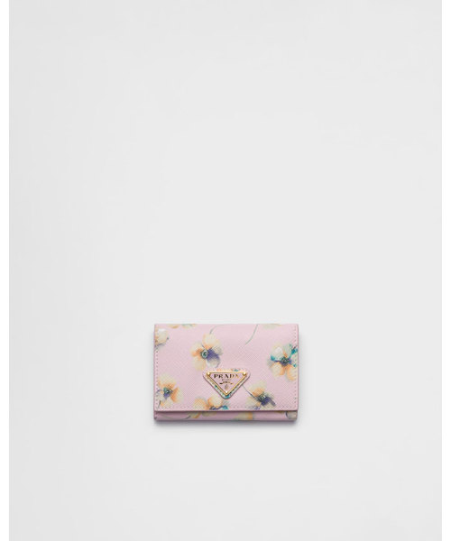 PRADA プリント サフィアーノ レザー(牛革)カードケース ピンク TU PRADA プリント サフィアーノ レザー(牛革)カードケース ピンク TU