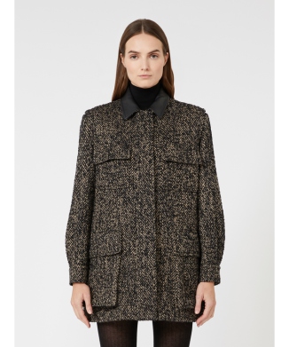 ［アンジョ］ウール ツイード ジャケット コート