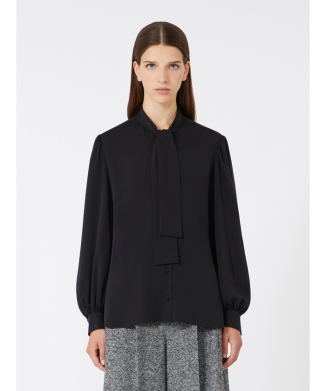 ［メラニア］ピュア シルク シャルムーズ シャツ