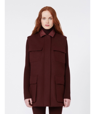 ［アエローゾ］ウール アルパカ カシミヤ ロング ジレ