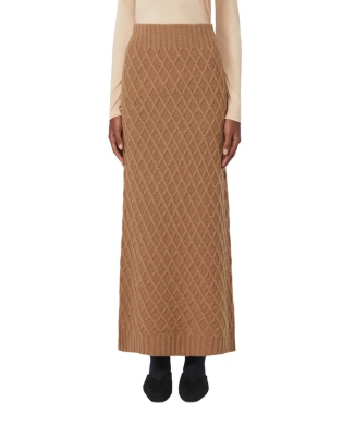 ［ポー］ピュア キャメル ニット スカート