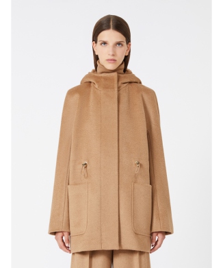 ［ジュダ］ピュア キャメル フーデット ショート コート