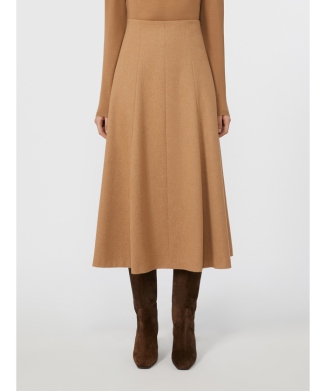［ジェネベ］ピュア キャメル フレア スカート