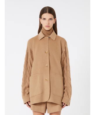 ［タッコ］ピュア キャメル オーバー ニット ジャケット