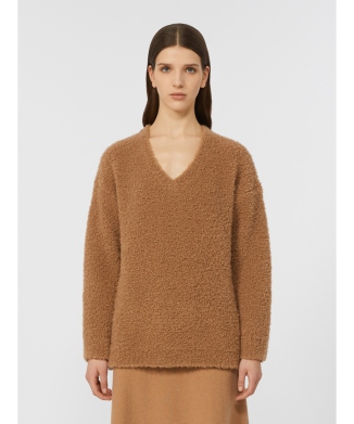 ［パンテーラ］キャメル シルク ブークレ ニット