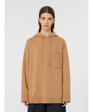 ［リアーナ］ウール カシミヤ フーデット ニット