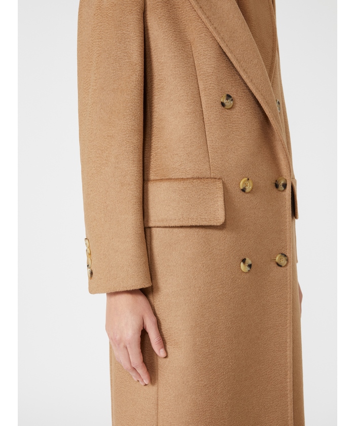 値下げ❣️バーバリーキャメルダブルブレスト ウールコート コーザ］ピュア キャメル ダブルブレスト コート(X25DA038)｜阪急