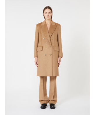 ［コーザ］ピュア キャメル ダブルブレスト コート