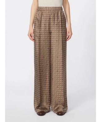 ［ヴィスキオ］ピュア シルク プリント パンツ