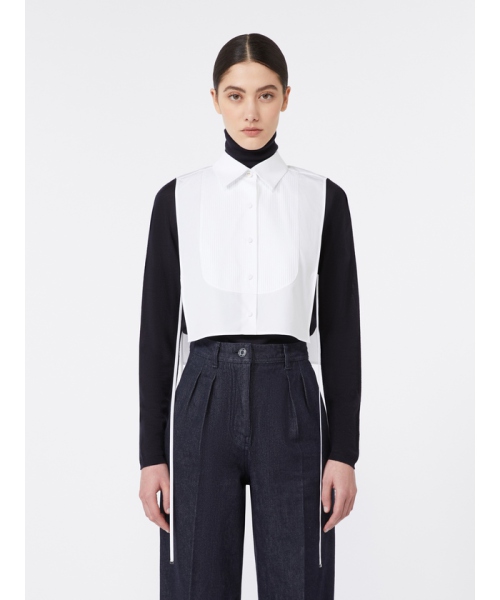 MaxMara ［レピド］ピュア コットン ポプリン フロントピース OPTICAL WHITE 40